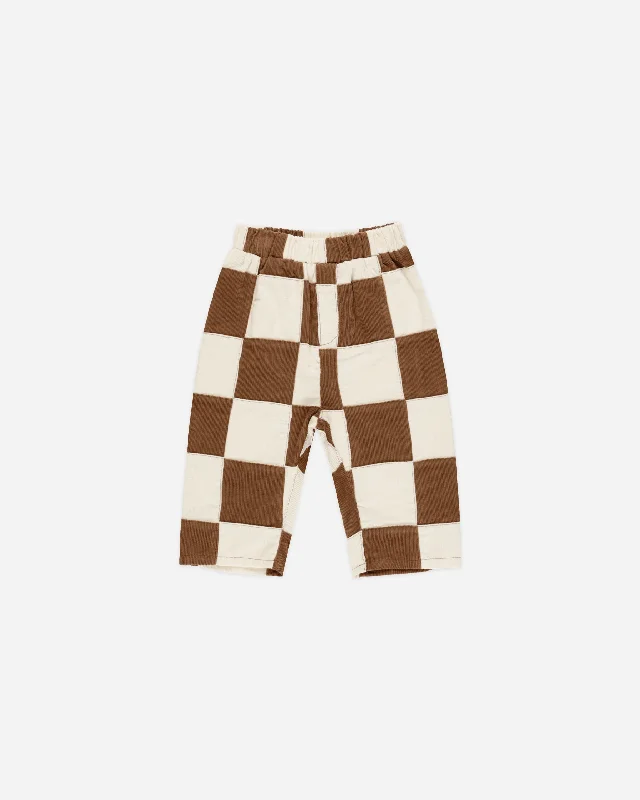 Baggy Cord Pant || Saddle Check Stylish Elastic Waist Pants