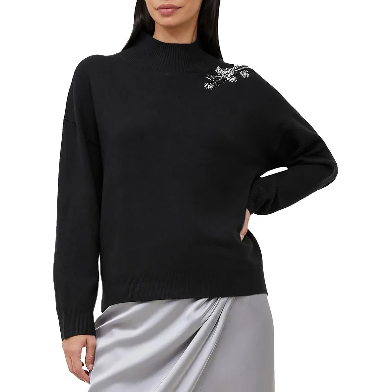 Womens Knit Ribbed Mock Turtleneck Sweater Terry Terry Cloth Terry Knit