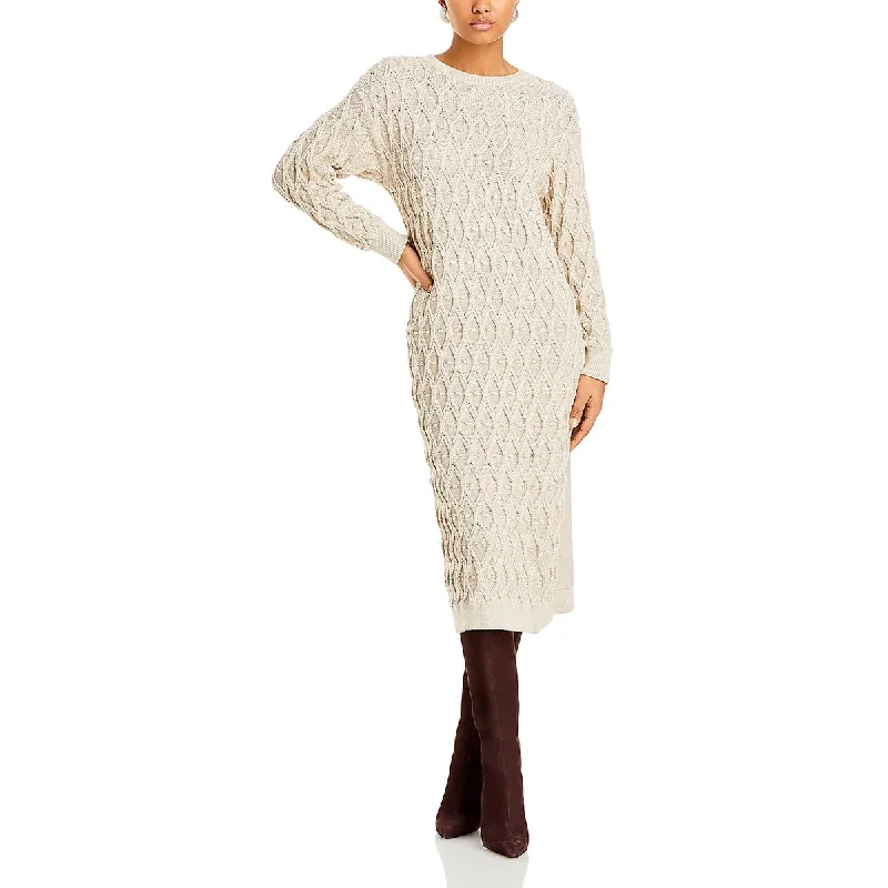 Ruby Womens Textured Midi Sweaterdress Thin Thick Dense