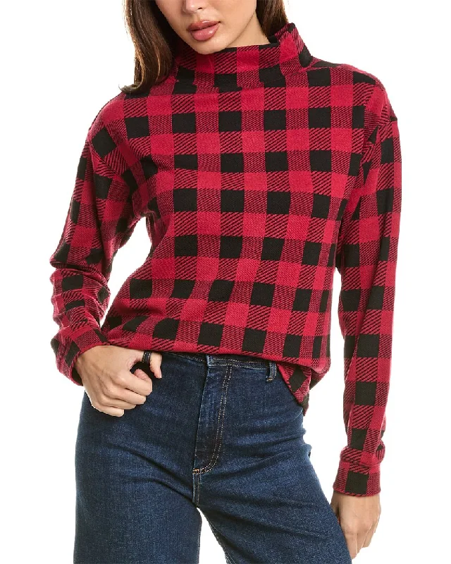 Beachlunchlounge Tameron Plaid Sweater Collared Crew Neck Turtle Neck
