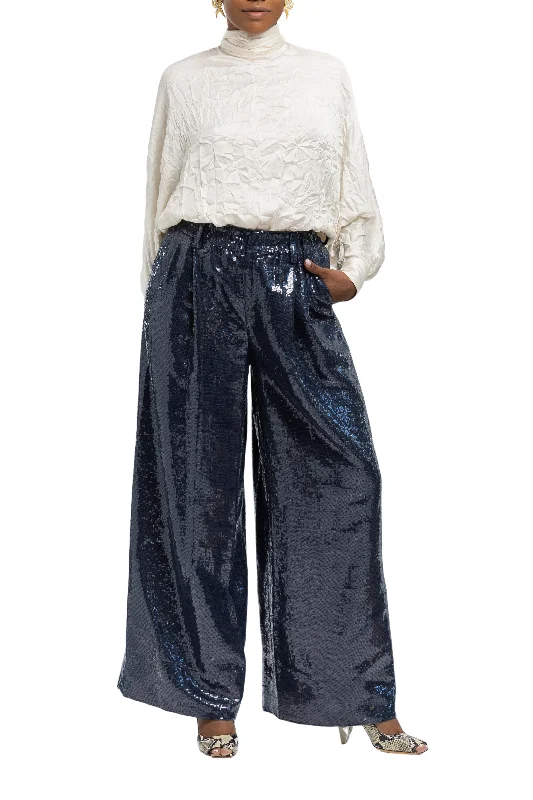 Sequin Jumbo Wide Leg Pants Casual Skinny Fit Pants