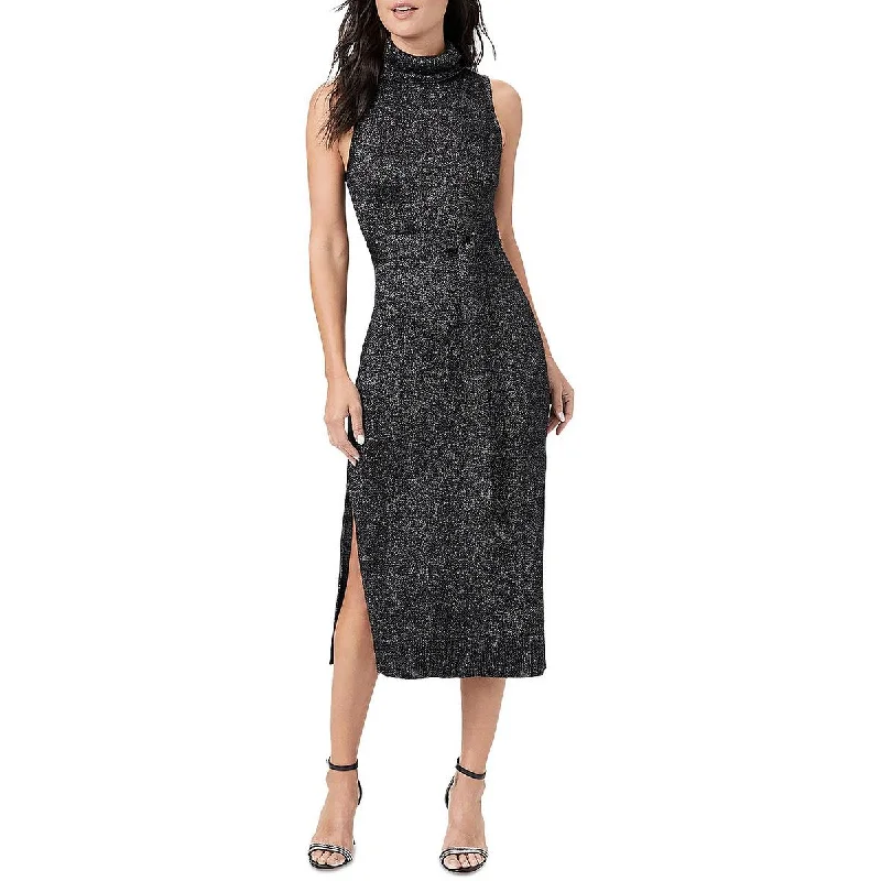 Zoelle Womens Metallic Long Sweaterdress Graphic Sweater Embroidered Appliqued