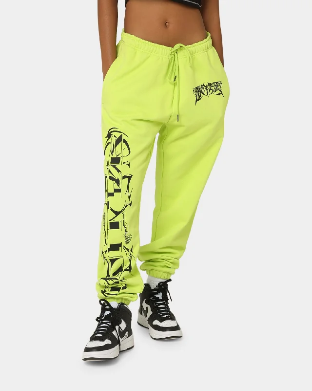 Loiter Anarchy Track Pants Neon Green Casual Skinny Fit Pants