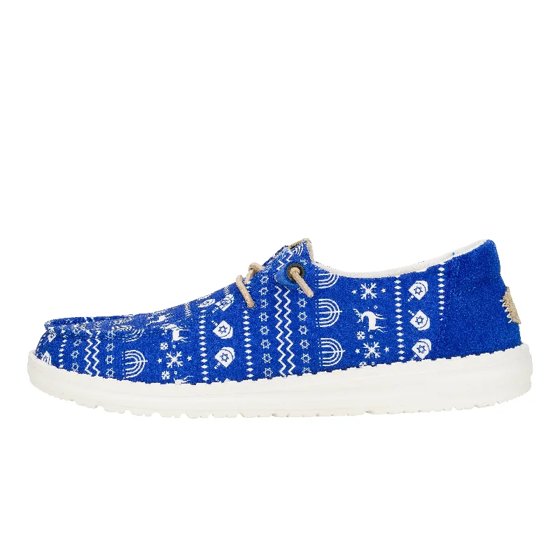 Wendy Hanukkah Sweater - Hanukkah Blue/White Terry Terry Cloth Terry Knit