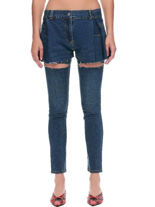 Denim Pants (22-06203-401-BLUE) Casual Wide Pants