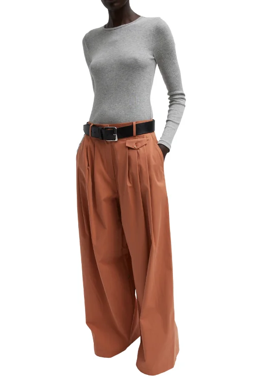 Triple Pleat Yam Pants High-Waist Jeans