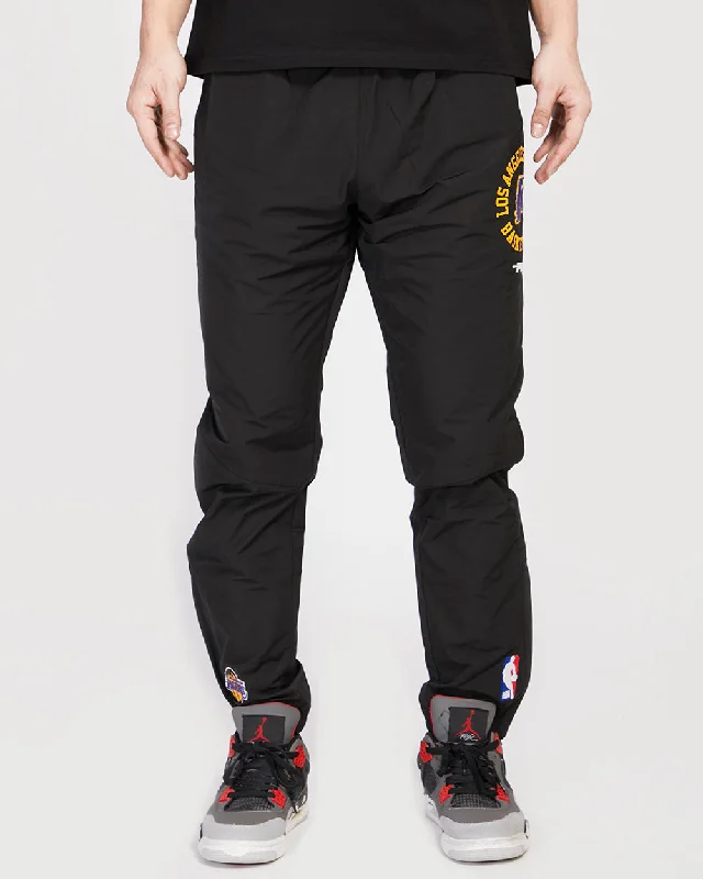 NBA LOS ANGELES LAKERS HYBRID MEN'S WOVEN PANT (BLACK) Soft Stretch Leggings