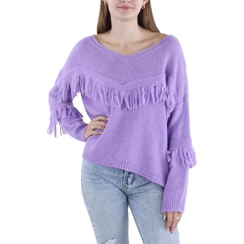 Womens Crochet Knit Pullover Sweater Polka Dot Checkered Tartan