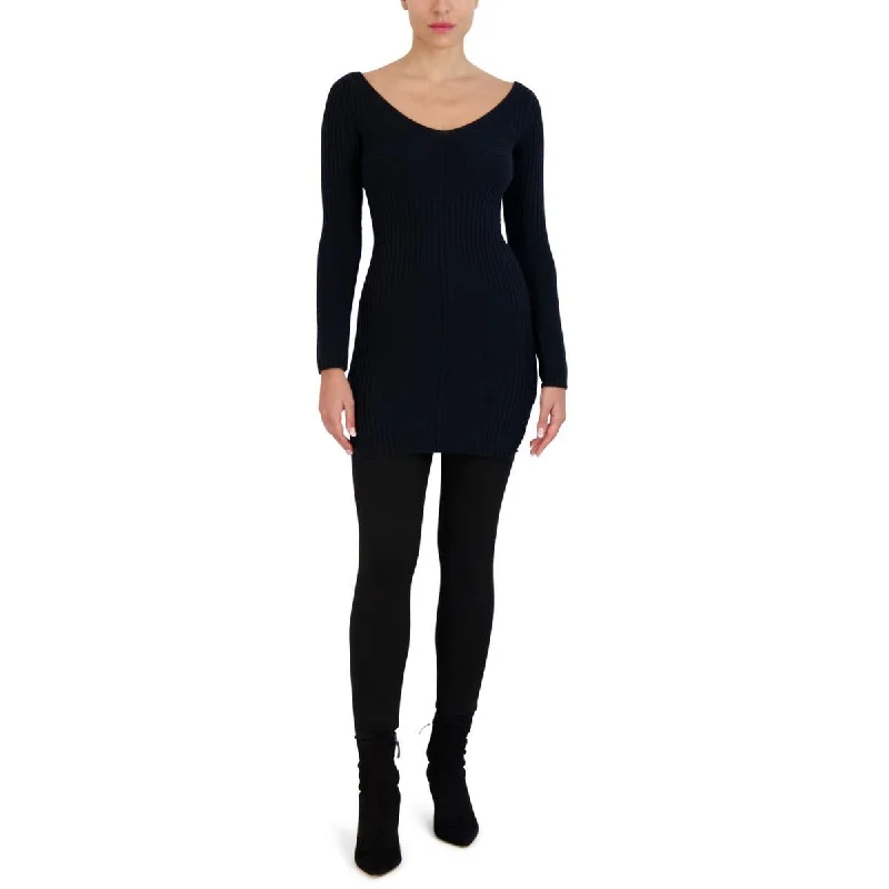 Womens Knit Mini Sweaterdress Bright Pastel Dark