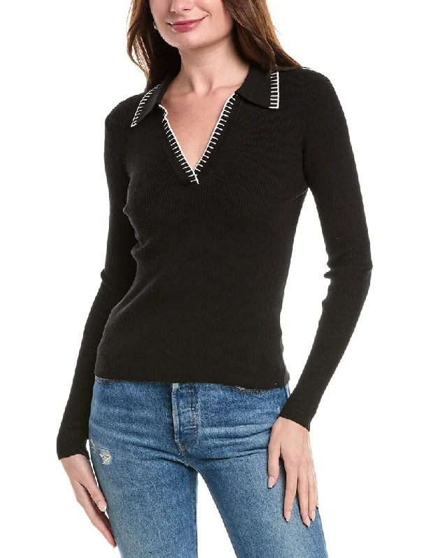 T Tahari Polo Collar Sweater Knit Fabric Woven Fabric Fleece Fabric