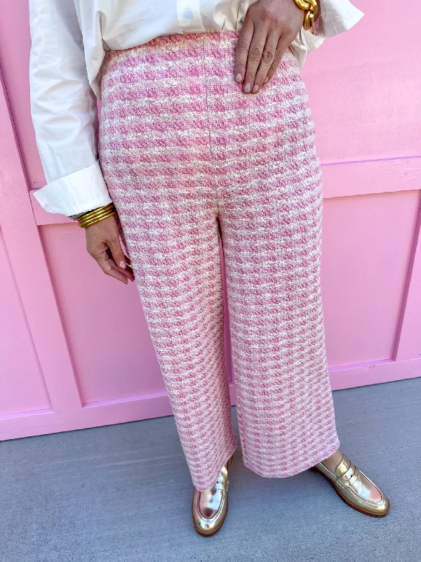 Whisper Weave Pants - Pink Stylish Slim Trousers