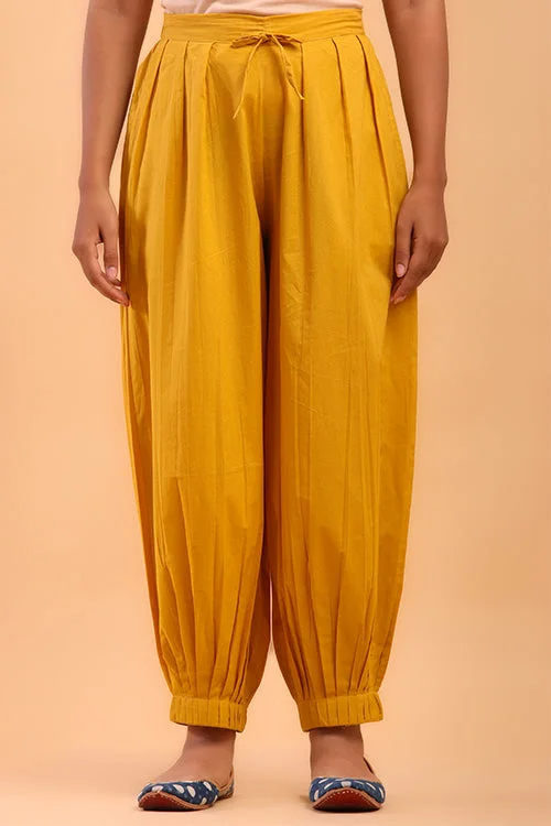 Golden Yellow Afghani Pant High-Waist Trousers