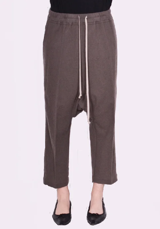RICK OWENS WOMEN RP02C1308 WN DRAWSTRING CROPPED PANTS DUST Comfortable Cargo Pants