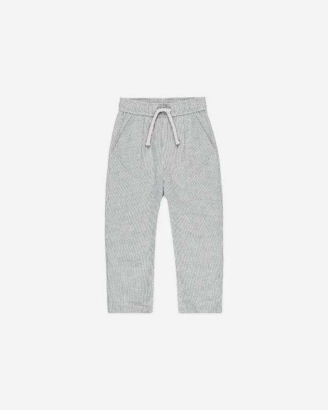 Ryder Pant || Blue Micro Stripe Soft Wool Pants