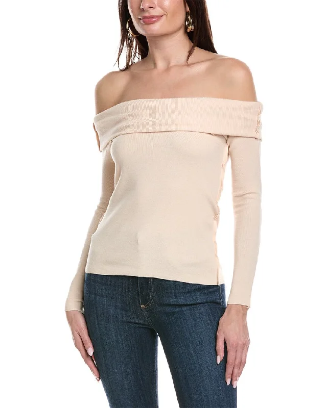 & Rouge Off-The-Shoulder Sweater Faux Fur Fabric Real Fur Fabric Shearling Fabric