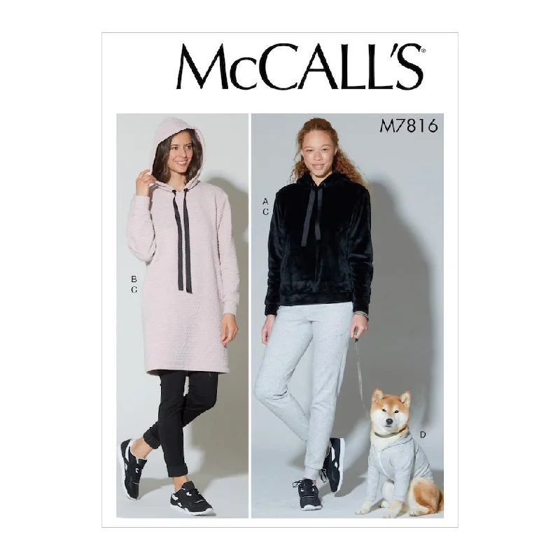 McCall's Pattern M7816 Misses' Top, Dress, Pants and Dog Coat Soft Stretch Pants