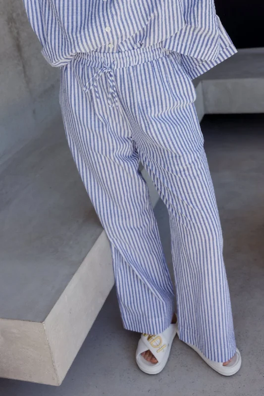 DENIS Pants Blue Stripe Soft Cotton Pants