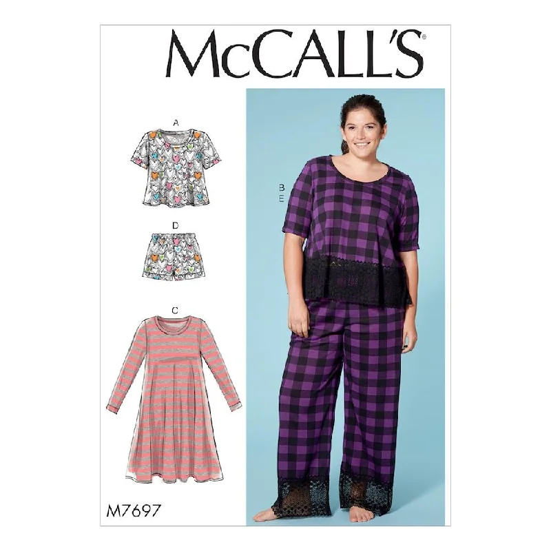 McCall's Pattern M7697 Misses'/Women's Lounge Tops, Dress, Shorts and Pants Casual Lounge Pants