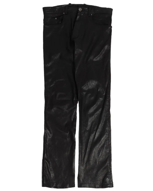 Fleur Lamb Leather Pants Classic Straight-Leg Pants