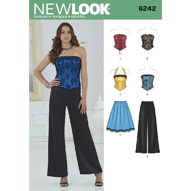Newlook Pattern 6242 Misses' Corset Top, Pants and Skirt Casual Lounge Pants