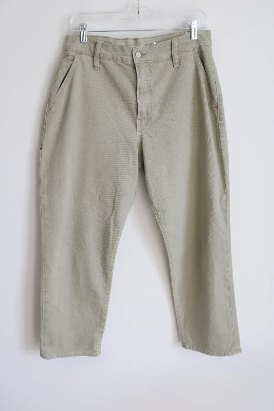 Old Navy Extra High Rise Curvy Sky-Hi Straight Light Matcha Green Denim Pant | 12 Petite Stretch Fit Pants
