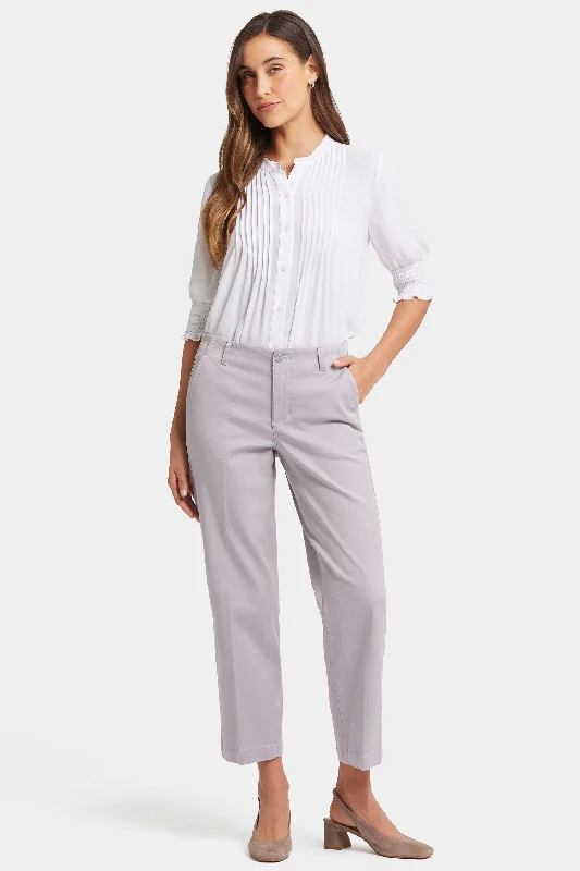 Marilyn Straight Ankle Pants - Pearl Grey Classic Chino Pants