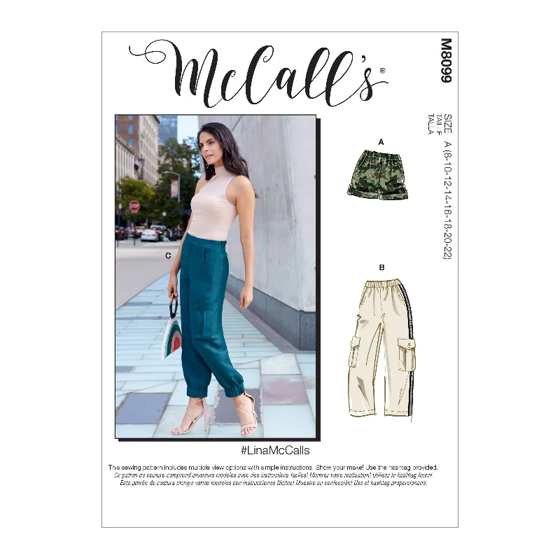 McCall's Pattern M8099 Misses' Shorts & Pants Casual Yoga Pants