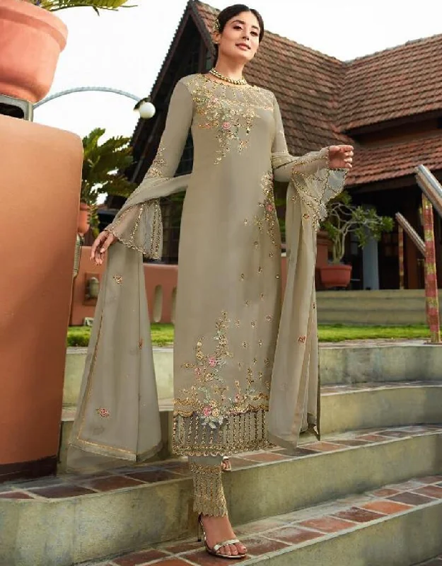 Light Copper Heavy Faux Georgette Straight Pant Casual Yoga Pants
