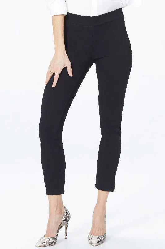 Alina Skinny Ankle Pull-On Pants - Black Cozy Knit Pants