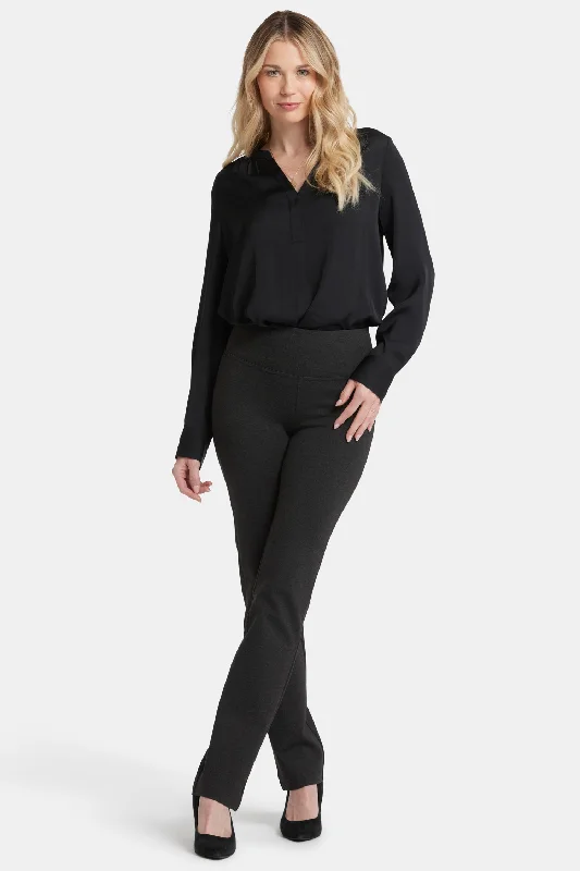 Pull-On Straight Pants - Charcoal Heathered Lightweight Jogger Pants