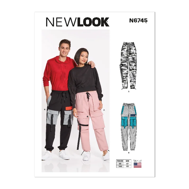 Newlook Pattern Un6745 Men's and Misses' Cargo Pants Fashionable Jogger Pants