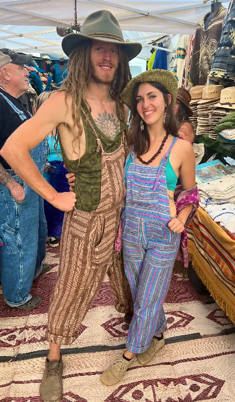 Overalls - Handwoven Unisex - long pants Chic Faux Leather Pants