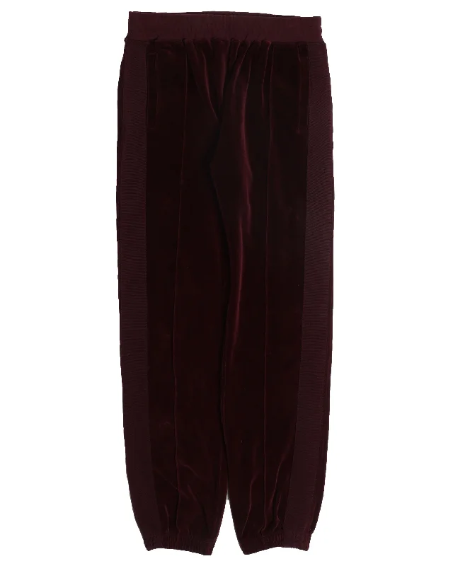 Burgundy FW15 Track Pants Comfortable Denim Trousers