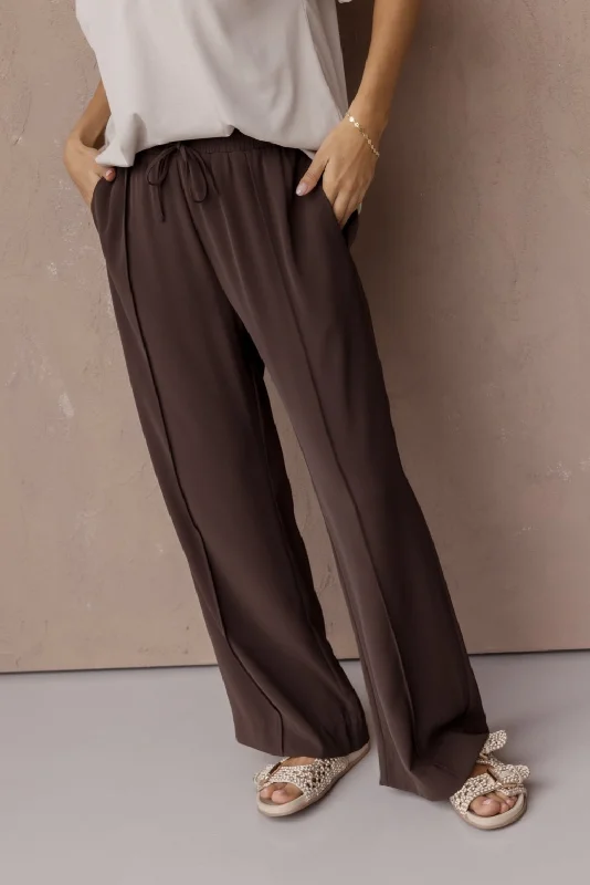 PENTAGON Pants Chocolate Stylish Paperbag Waist Pants
