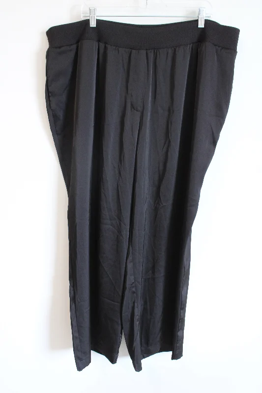 Calvin Klein Black Satin Wide Leg Pant | 3X Comfortable Denim Pants