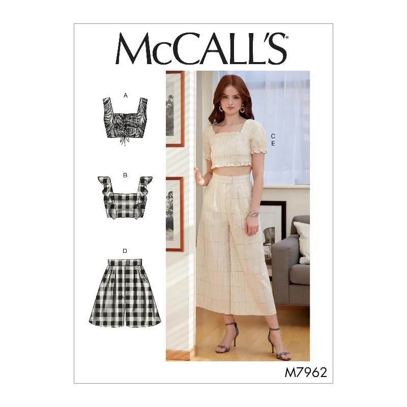 McCall's Pattern M7962 Misses' Tops, Shorts and Pants Comfortable Denim Leggings