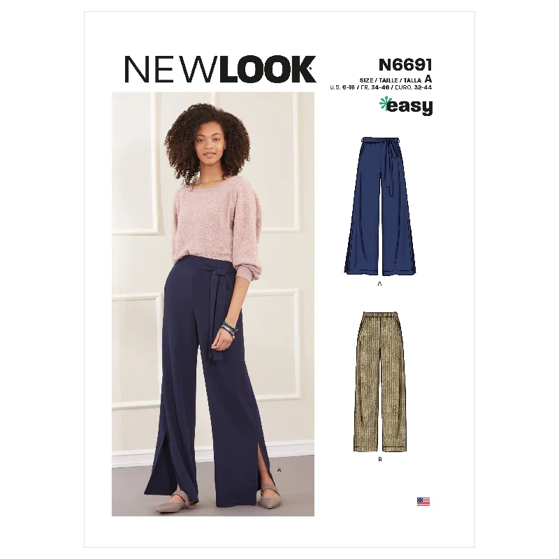 Newlook Pattern N6691 Misses' Slim Or Flared Pants Casual Track Pants