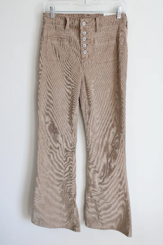 NEW American Eagle Super Hi-Rise Flare Brown Corduroy Pant | 4 Wide-Legged Palazzos