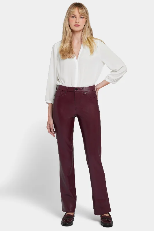 Faux Leather Marilyn Straight Pants - Tavern Slim-Fit Leggings