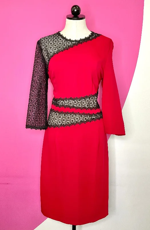 NK32 NAEEM KHAN NEW MESH INSET DRESS - 12