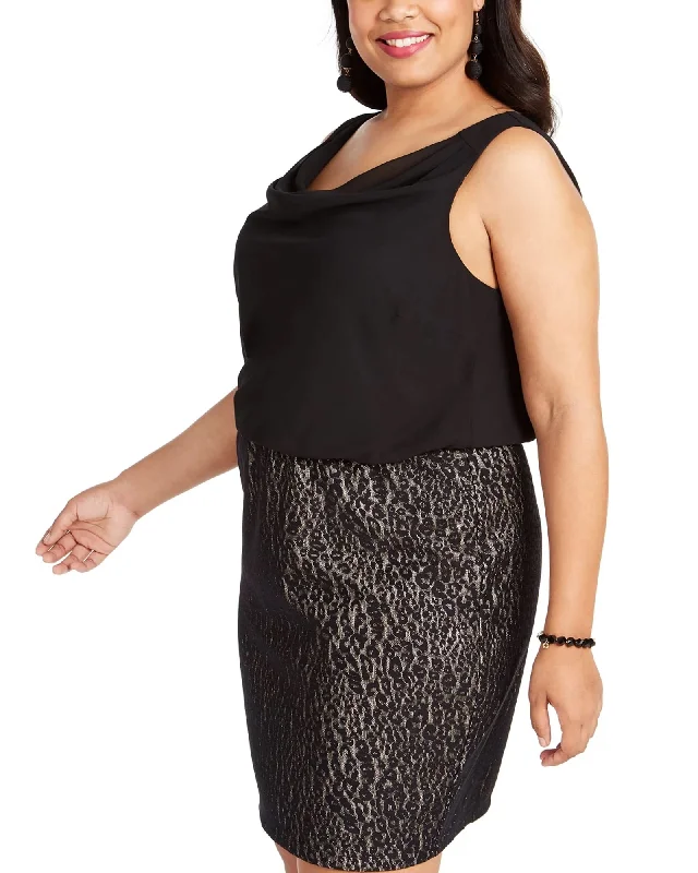 BCX Lace-Skirt Sheath Dress Black Size 2XL | Black