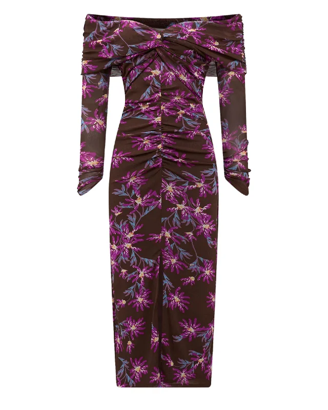 DVF CLEMENTINE MESH DRESS | PURPLE