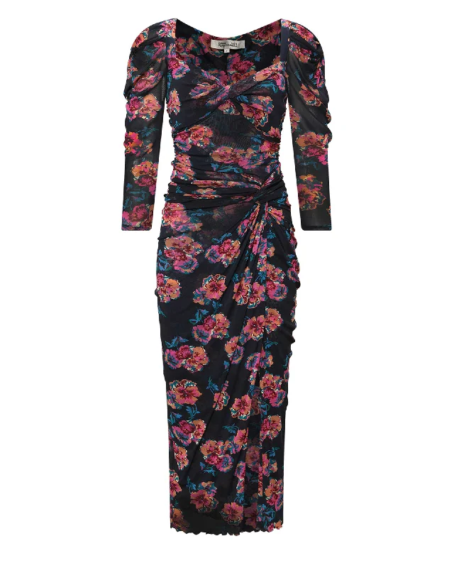 DVF BETTINA MESH DRESS | PURPLE