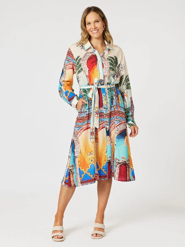 Sunset Button Dress - Multi