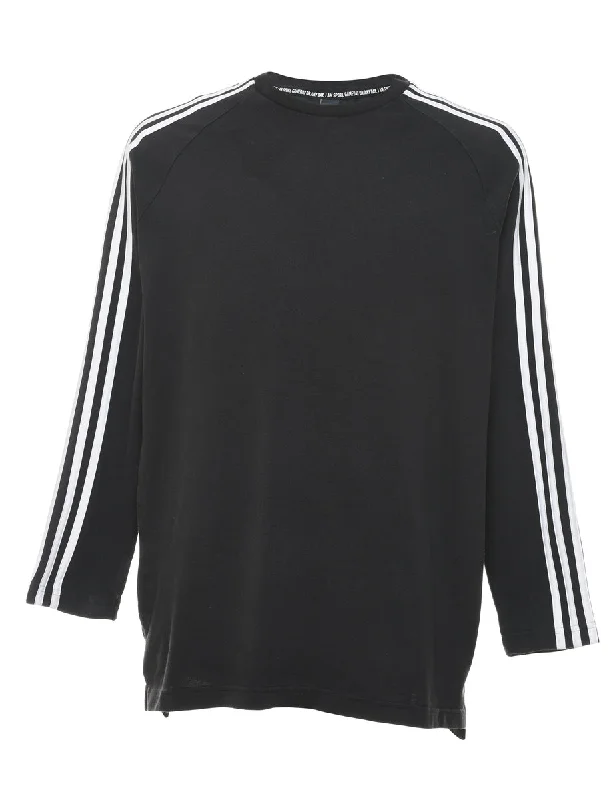 Adidas Long Sleeved Black & White Contrast Plain T-shirt - L Nylon Fabric Polyester Fabric Spandex Fabric Adidas Long Sleeved Black & White Contrast Plain T-shirt - L Nylon Fabric Polyester Fabric Spandex Fabric