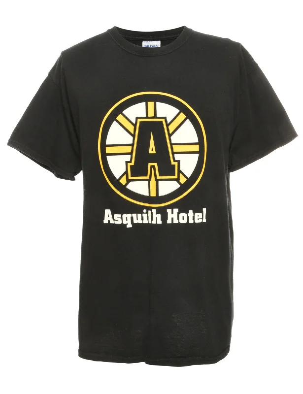 Asquith Hotel Printed T-shirt - M Satin Fabric Silk Fabric Chiffon Fabric
