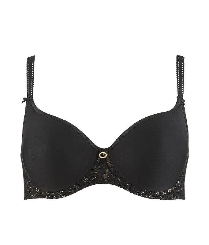 Aubade 'Rosessence' (Noir) Spacer T-Shirt Bra Knit Fabric Woven Fabric Fleece Fabric