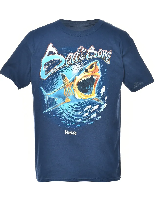 Bad To The Bone Printed T-shirt - M Zippered Buttoned Snapped