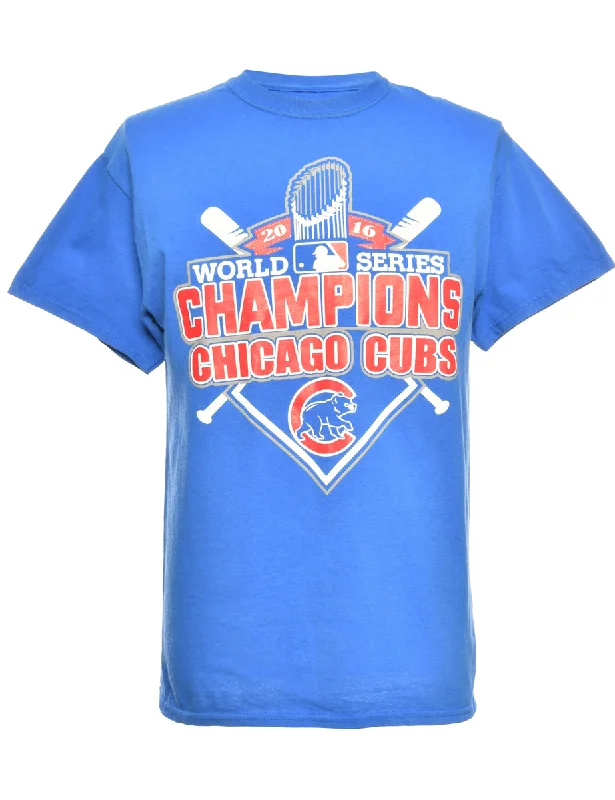 Baseball Blue Sports T-shirt - M Spandex Blend Rayon Blend Denim Blend