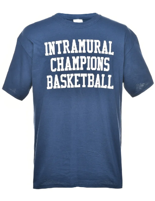 Basketball Intramural Champions Navy & White Printed T-shirt - L Wool Fabric Cashmere Fabric Tweed Fabric Basketball Intramural Champions Navy & White Printed T-shirt - L Wool Fabric Cashmere Fabric Tweed Fabric